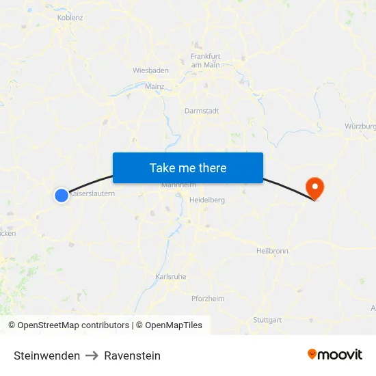 Steinwenden to Ravenstein map