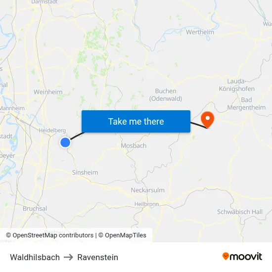 Waldhilsbach to Ravenstein map