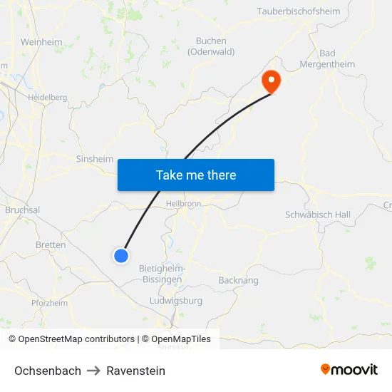 Ochsenbach to Ravenstein map