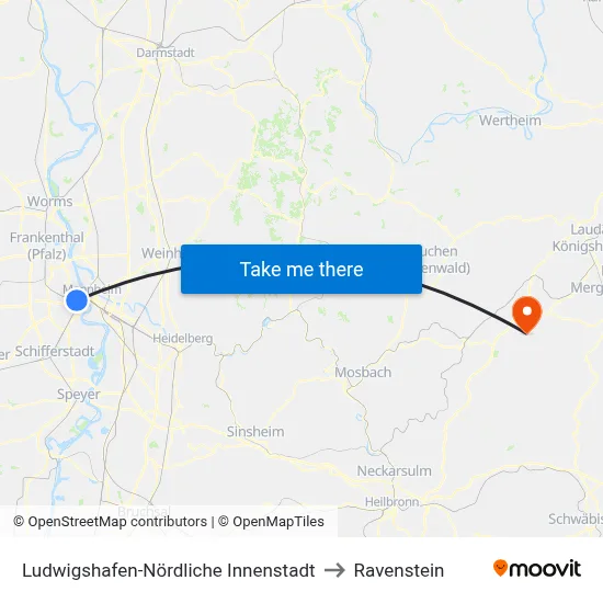 Ludwigshafen-Nördliche Innenstadt to Ravenstein map