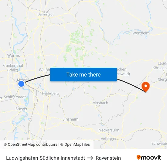 Ludwigshafen-Südliche-Innenstadt to Ravenstein map