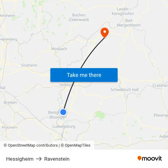 Hessigheim to Ravenstein map