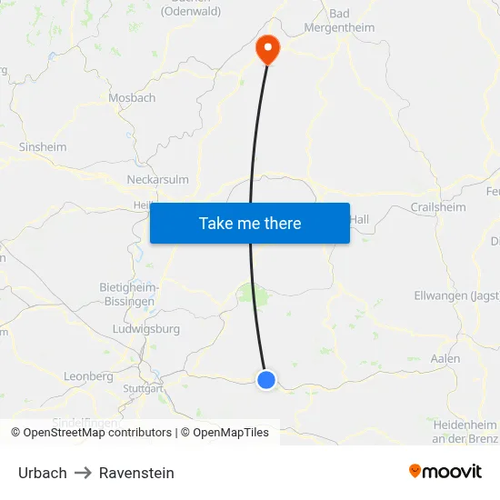 Urbach to Ravenstein map