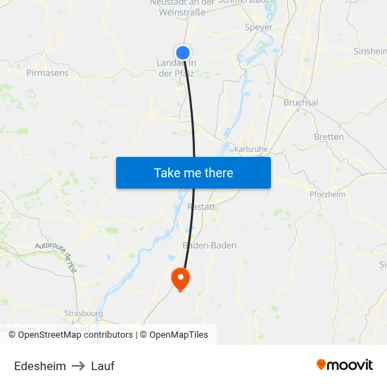 Edesheim to Lauf map