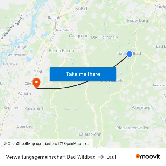 Verwaltungsgemeinschaft Bad Wildbad to Lauf map