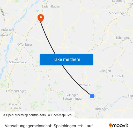 Verwaltungsgemeinschaft Spaichingen to Lauf map