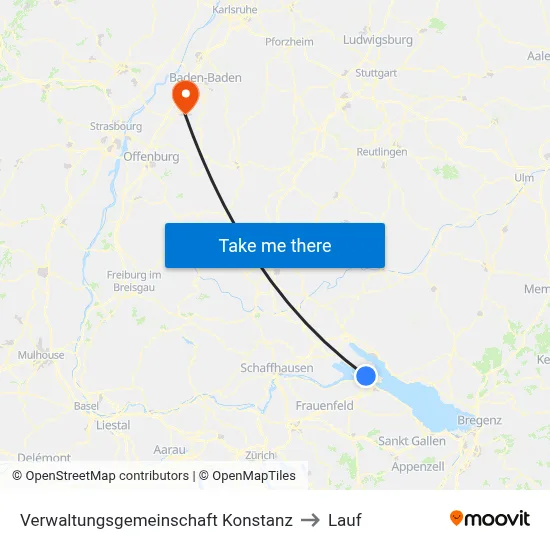 Verwaltungsgemeinschaft Konstanz to Lauf map