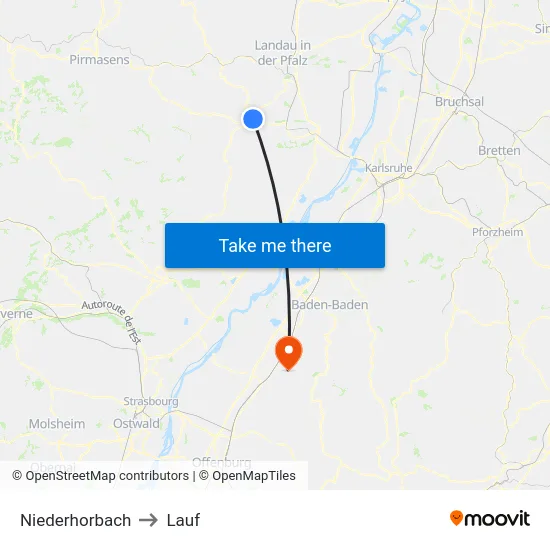 Niederhorbach to Lauf map