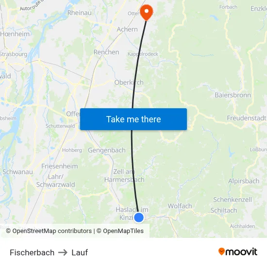 Fischerbach to Lauf map