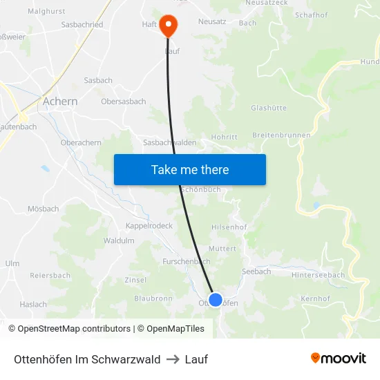 Ottenhöfen Im Schwarzwald to Lauf map