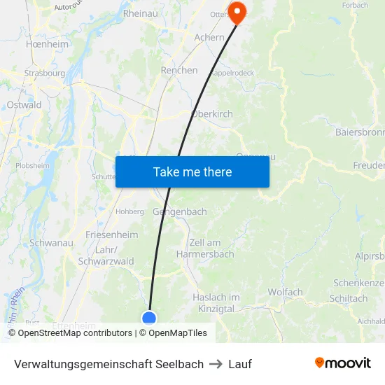 Verwaltungsgemeinschaft Seelbach to Lauf map
