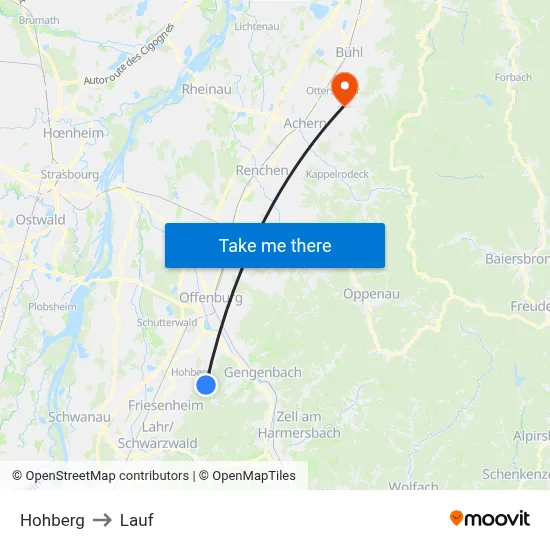 Hohberg to Lauf map