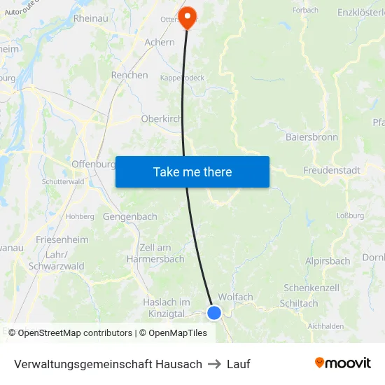 Verwaltungsgemeinschaft Hausach to Lauf map