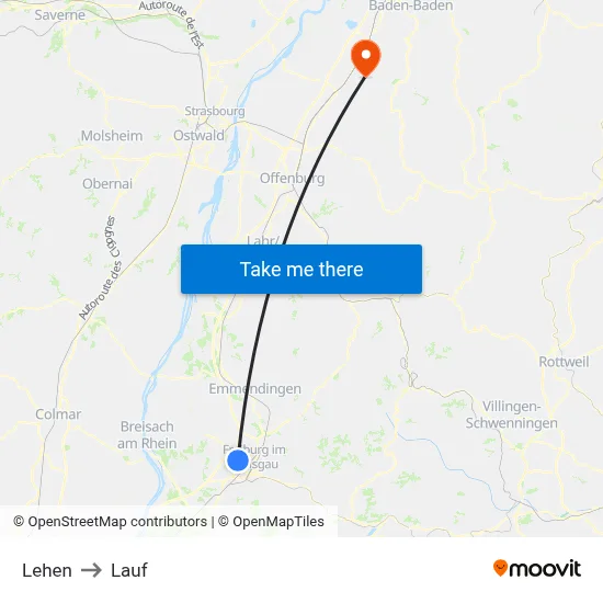 Lehen to Lauf map