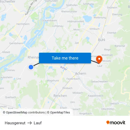 Hausgereut to Lauf map