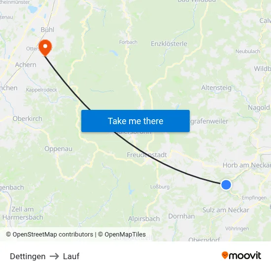 Dettingen to Lauf map