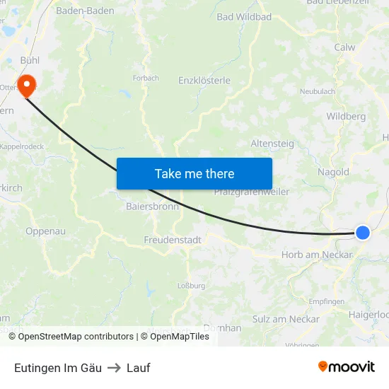 Eutingen Im Gäu to Lauf map
