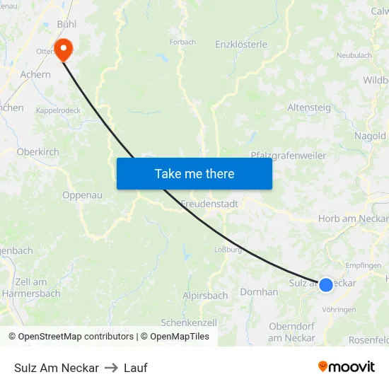 Sulz Am Neckar to Lauf map