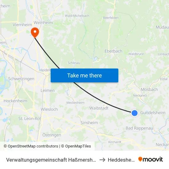 Verwaltungsgemeinschaft Haßmersheim to Heddesheim map