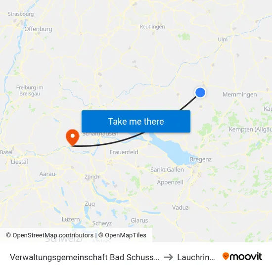 Verwaltungsgemeinschaft Bad Schussenried to Lauchringen map