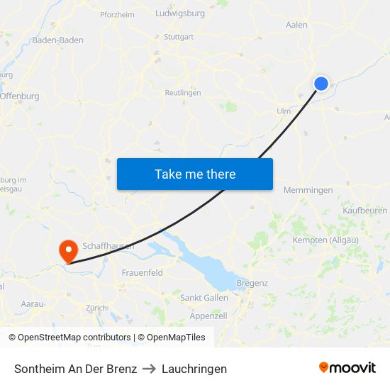 Sontheim An Der Brenz to Lauchringen map