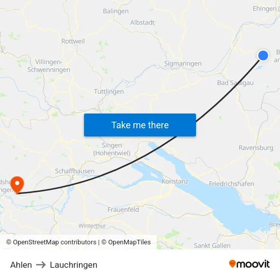 Ahlen to Lauchringen map