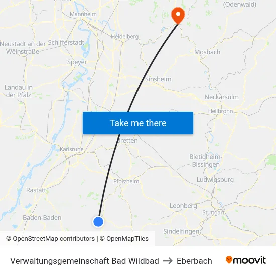 Verwaltungsgemeinschaft Bad Wildbad to Eberbach map