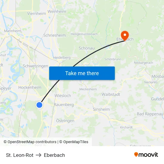 St. Leon-Rot to Eberbach map