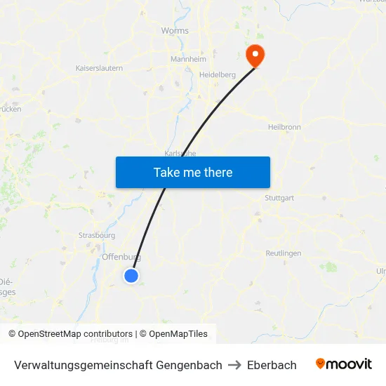 Verwaltungsgemeinschaft Gengenbach to Eberbach map
