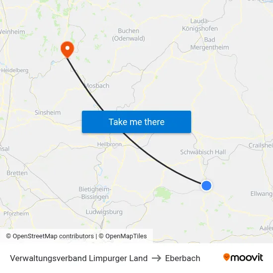 Verwaltungsverband Limpurger Land to Eberbach map