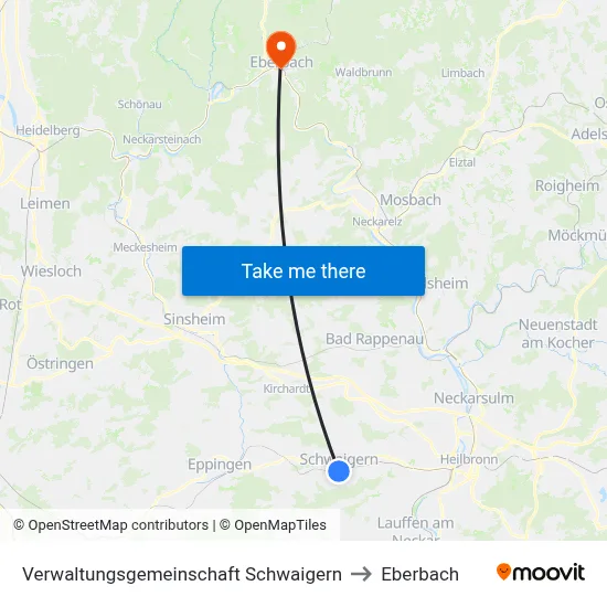 Verwaltungsgemeinschaft Schwaigern to Eberbach map