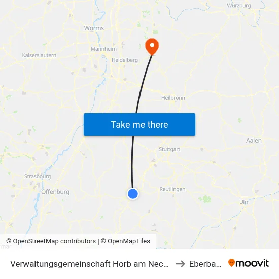 Verwaltungsgemeinschaft Horb am Neckar to Eberbach map