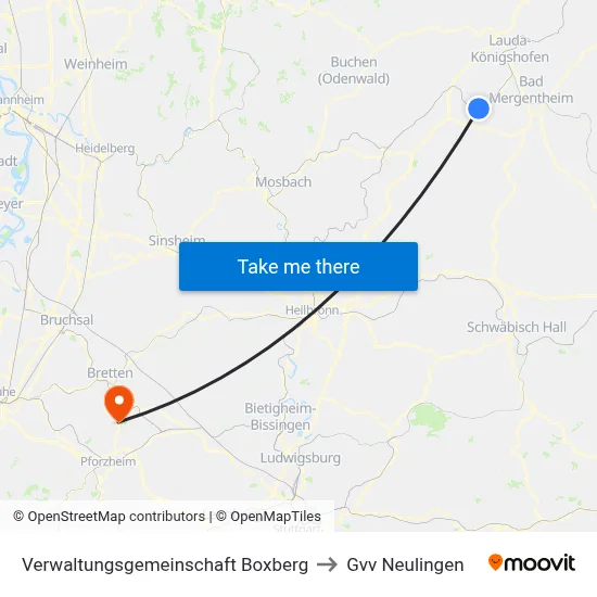 Verwaltungsgemeinschaft Boxberg to Gvv Neulingen map