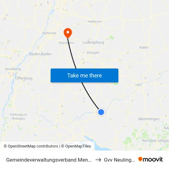 Gemeindeverwaltungsverband Mengen to Gvv Neulingen map
