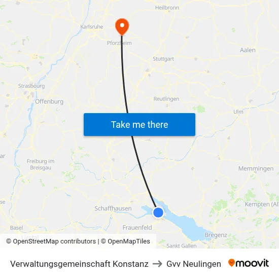 Verwaltungsgemeinschaft Konstanz to Gvv Neulingen map