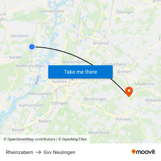 Rheinzabern to Gvv Neulingen map