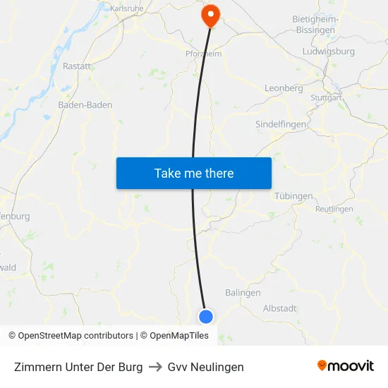 Zimmern Unter Der Burg to Gvv Neulingen map