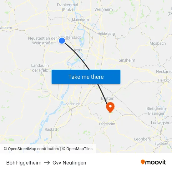 Böhl-Iggelheim to Gvv Neulingen map