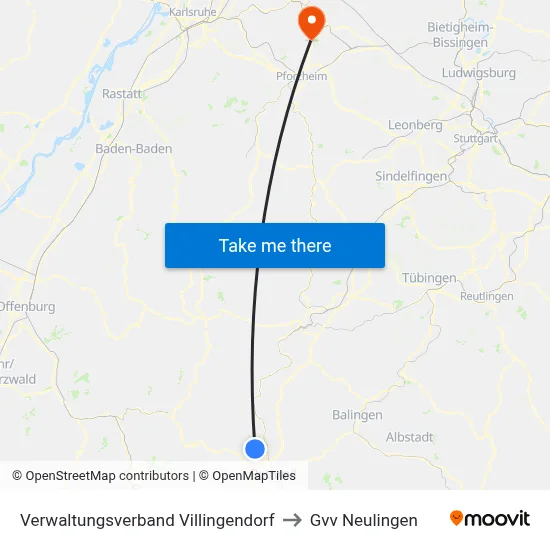Verwaltungsverband Villingendorf to Gvv Neulingen map