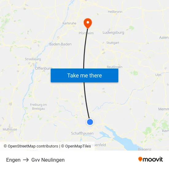 Engen to Gvv Neulingen map