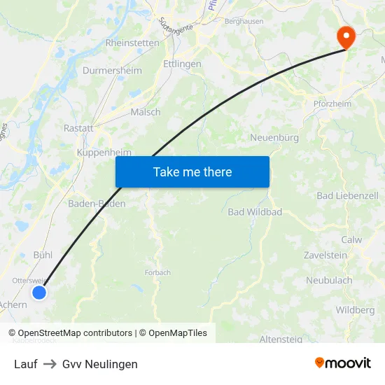 Lauf to Gvv Neulingen map