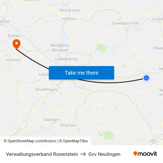 Verwaltungsverband Rosenstein to Gvv Neulingen map