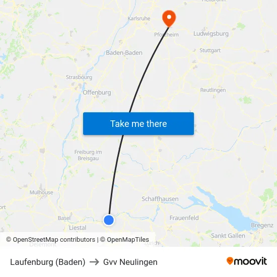 Laufenburg (Baden) to Gvv Neulingen map