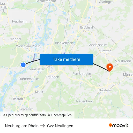 Neuburg am Rhein to Gvv Neulingen map