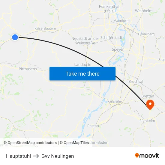 Hauptstuhl to Gvv Neulingen map