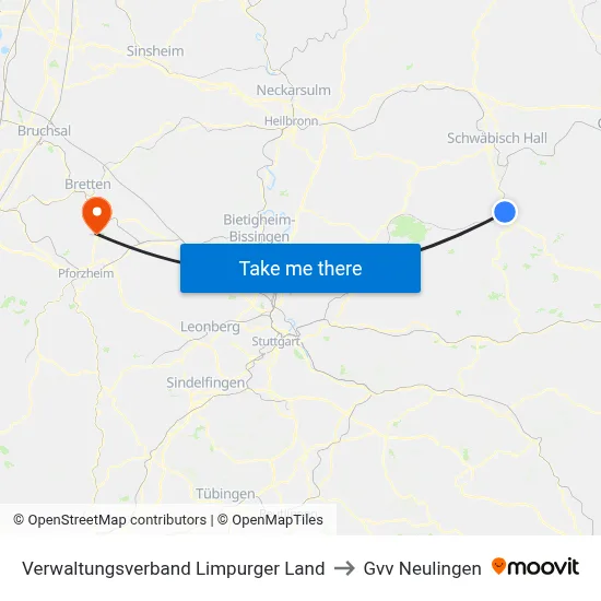 Verwaltungsverband Limpurger Land to Gvv Neulingen map