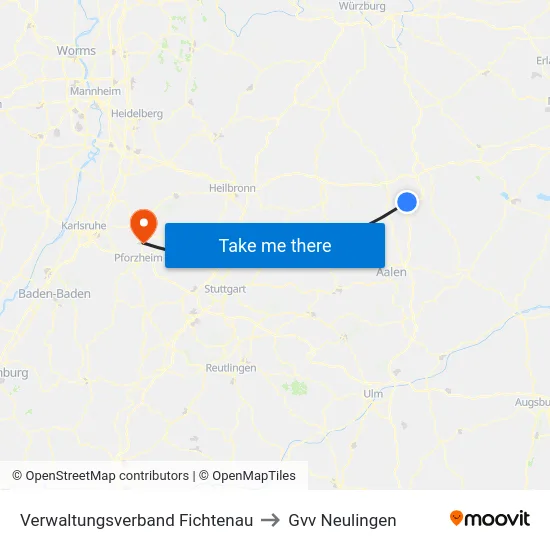 Verwaltungsverband Fichtenau to Gvv Neulingen map