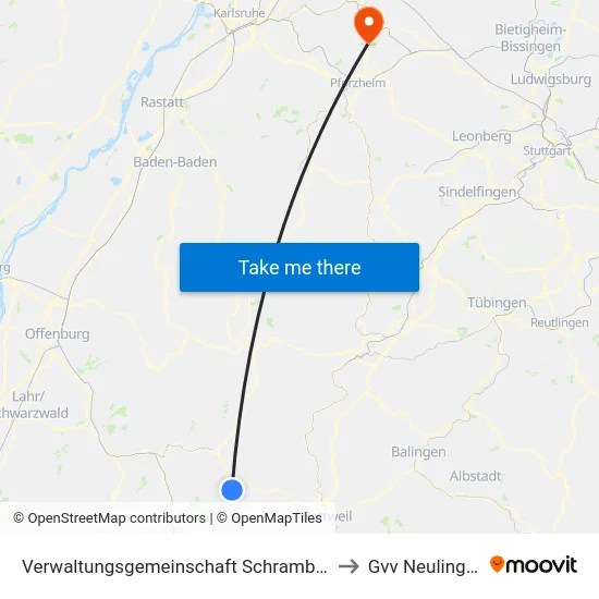Verwaltungsgemeinschaft Schramberg to Gvv Neulingen map