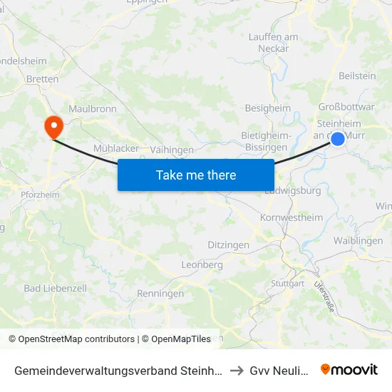 Gemeindeverwaltungsverband Steinheim-Murr to Gvv Neulingen map