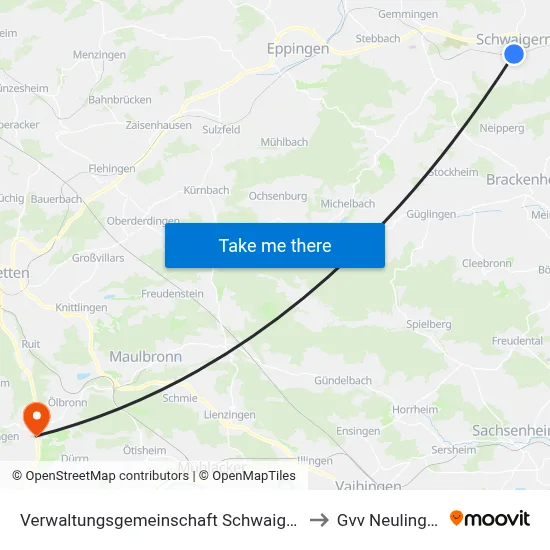 Verwaltungsgemeinschaft Schwaigern to Gvv Neulingen map